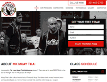 Tablet Screenshot of mkmuaythai.com